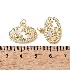 Pendenti in zirconi cubici trasparenti in micro pavè di ottone&nbsp;KK-B083-20G-04