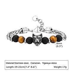 Tigerauge Perlen Armbänder&nbsp;PW-WG63DC0-01