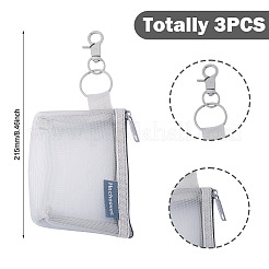 3 pz portafogli con cerniera in rete di nylon rettangolare con decorazioni pendenti&nbsp;HJEW-TAC0106