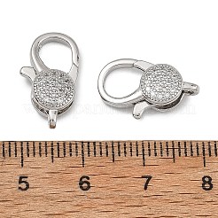 Chiusure a moschettone Shegrace in ottone con micro pavé di zirconi cubici trasparenti&nbsp;XGRQ58266-762P