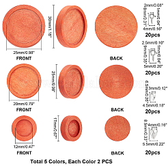 30 pz. 15 colori di cabochon in legno tondo piatto&nbsp;DIY-PH0002-75