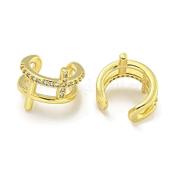 Messing Micro Pave Zirkonia Manschette Ohrringe&nbsp;EJEW-C104-003G