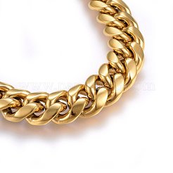 Collane a catena in acciaio inossidabile 304 placcate ioni (ip)&nbsp;NJEW-H493-15G-A