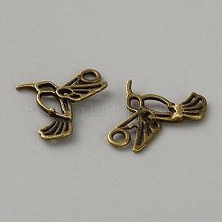 Aleación abierta bisel trasero colgantes&nbsp;DIY-WH0899-27AB