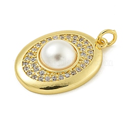 Porte micro ouvrent pendentifs zircone cubique en laiton de placage&nbsp;KK-Z067-20G