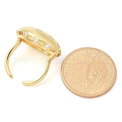 Messing Micro Pave klare Manschettenringe aus Zirkonia&nbsp;RJEW-M029-04G