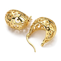 Boucles d'oreilles créoles creuses&nbsp;EJEW-G355-03G