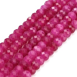 Hilos de cuentas facetadas de jade blanco natural teñido&nbsp;GG-CBAE966-01A-O