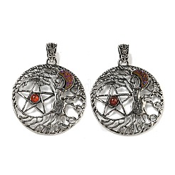 Pendenti in agata rossa naturale (tinta e riscaldata) e agata drusa galvanizzata&nbsp;G-K338-18AS