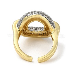 Anelli da dito con polsino in zirconia cubica micro pavé in ottone placcato per donna&nbsp;RJEW-C114-16J-G