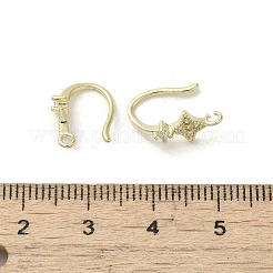 Micro ottone spianare zirconi orecchino ganci&nbsp;KK-C048-13G-G
