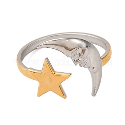 Doppelfarbige Manschettenringe aus Edelstahl 304&nbsp;RJEW-S635-01GP-V