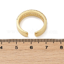 Bagues de manchette en laiton micro pavé de zircone cubique pour femmes&nbsp;RJEW-F182-01G