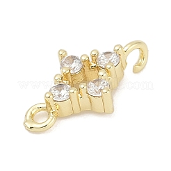 Ciondoli connettore in ottone con micro pavé di zirconi chiari&nbsp;KK-Z094-08G-02