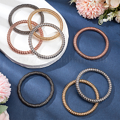 8 Stück 4 Farben Stahldraht-Wickelkette Stretch-Armbänder-Set&nbsp;BJEW-BC0001-21