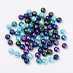 8mm multicolor pearlized Glasperle für die Schmuckherstellung&nbsp;HY-PH0006-8mm-11