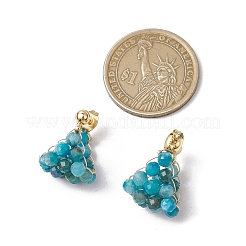 Orecchini a cerchio rotondi in ottone con apatite naturale&nbsp;EJEW-TA00620-03
