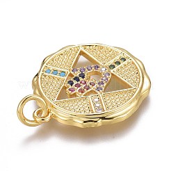 Pendentifs en laiton avec zircon cubique micro pavé&nbsp;ZIRC-Z008-17G