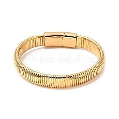 Bracciale a catena piatta elasticizzata in acciaio inossidabile 304 con placcatura ionica (ip) e chiusura magnetica per uomo e donna&nbsp;BJEW-E009-12G-01