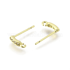 Messing micro pave zirkonia-ohrstecker-Zubehör&nbsp;KK-U072-42G