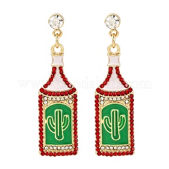 Pendientes de botón de esmalte de aleación de zinc&nbsp;EJEW-Z088-03G-02