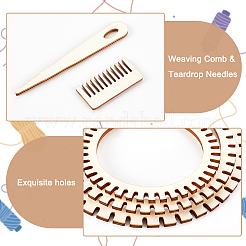 Zahnradform hölzerne Cicular-Webstuhl-Sets&nbsp;WOOD-WH0029-09