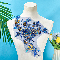 Polyester Stickerei Spitze Nähornamente&nbsp;DIY-WH20031-079D
