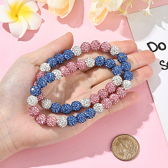 1 collier extensible en perles rondes et strass en argile polymère&nbsp;NJEW-SP0001-14I