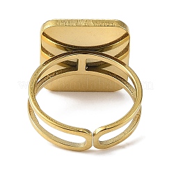 Anelli aperti in acciaio inossidabile 304 smaltati per donna&nbsp;RJEW-F166-36G-01