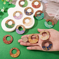 14 colgante de resina opaca y madera de nogal de 7 colores.&nbsp;RESI-TA0005-13