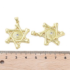 Pendenti con placcatura a cremagliera Stella di David in ottone con micro pavé di zirconi cubici&nbsp;KK-E102-07G