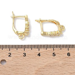Micropave de latón claro fornituras de aretes de aro de circonio cúbico&nbsp;KK-Z143-05G