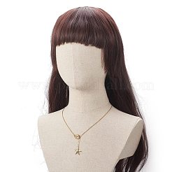 304 Edelstahl Muschel mit Sternanhänger Lasso-Halskette für Damen&nbsp;NJEW-JN04208-01