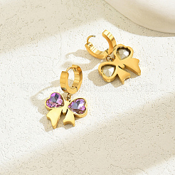 Orecchini a cerchio con fiocco in acciaio inossidabile 201 alla moda&nbsp;AO5773-2