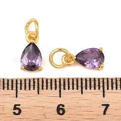 Charms in ottone zirconi a pavé di ottone&nbsp;KK-K340-51G