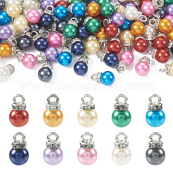 100 pièces 10 couleurs abs plastique imitation perle breloques&nbsp;KY-TA0001-25B