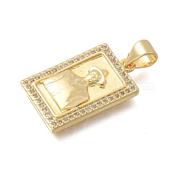 Pendentifs en laiton zircon cubique transparent&nbsp;KK-D431-026G