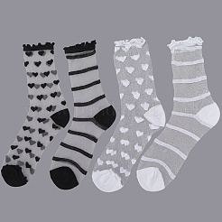Eatcabin 4 Paar 4 Stile Nylon Glasseidensocken für Frauen und Mädchen&nbsp;AJEW-CN0004-33