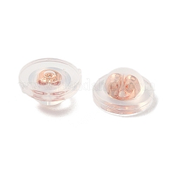 Ecrous d'oreilles en silicone et laiton plaqué longue durée&nbsp;KK-K381-04RG