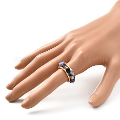 Anello polsino con perline di vetro per ragazze adolescenti&nbsp;RJEW-JR00398