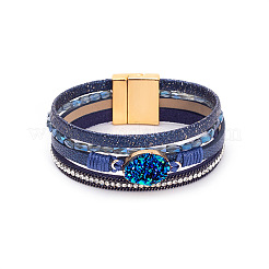 Kunstleder Multi-Strang-Armbänder&nbsp;WG5641E-01