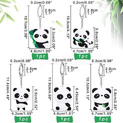 5 porte-clés panda en silicone à 5 styles&nbsp;KEYC-NB0001-19