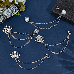 4 broche à chaîne suspendue en strass&nbsp;JEWB-OC0001-10