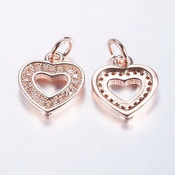 Langanhaltende vergoldete Zirkonia Charms aus Messing&nbsp;ZIRC-F069-50RG