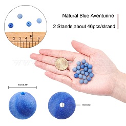 Gefärbte und erhitzte natürliche blaue Aventurinperlenstränge&nbsp;G-AR0001-54