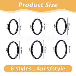 24pxcs 6 Stile 2mm polierter schlichter Kuppel-Fingerring für Mädchen und Frauen&nbsp;RJEW-DC0001-21