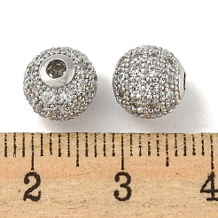 Messing Micro Pave klare Zirkonia Perlen&nbsp;ZIRC-R113-01C-P
