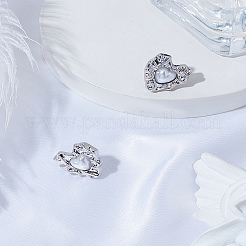1 paire de boucles d'oreilles à tige en alliage de plastique imitation perle&nbsp;EJEW-LP0003-75P