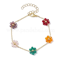Glasblumen-Gliederarmband- und Halsketten-Sets&nbsp;SJEW-JS01296