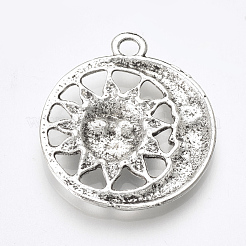 Tibetischer stil Aluminium Anhänger & Charms&nbsp;TIBE-T010-06AS-RS